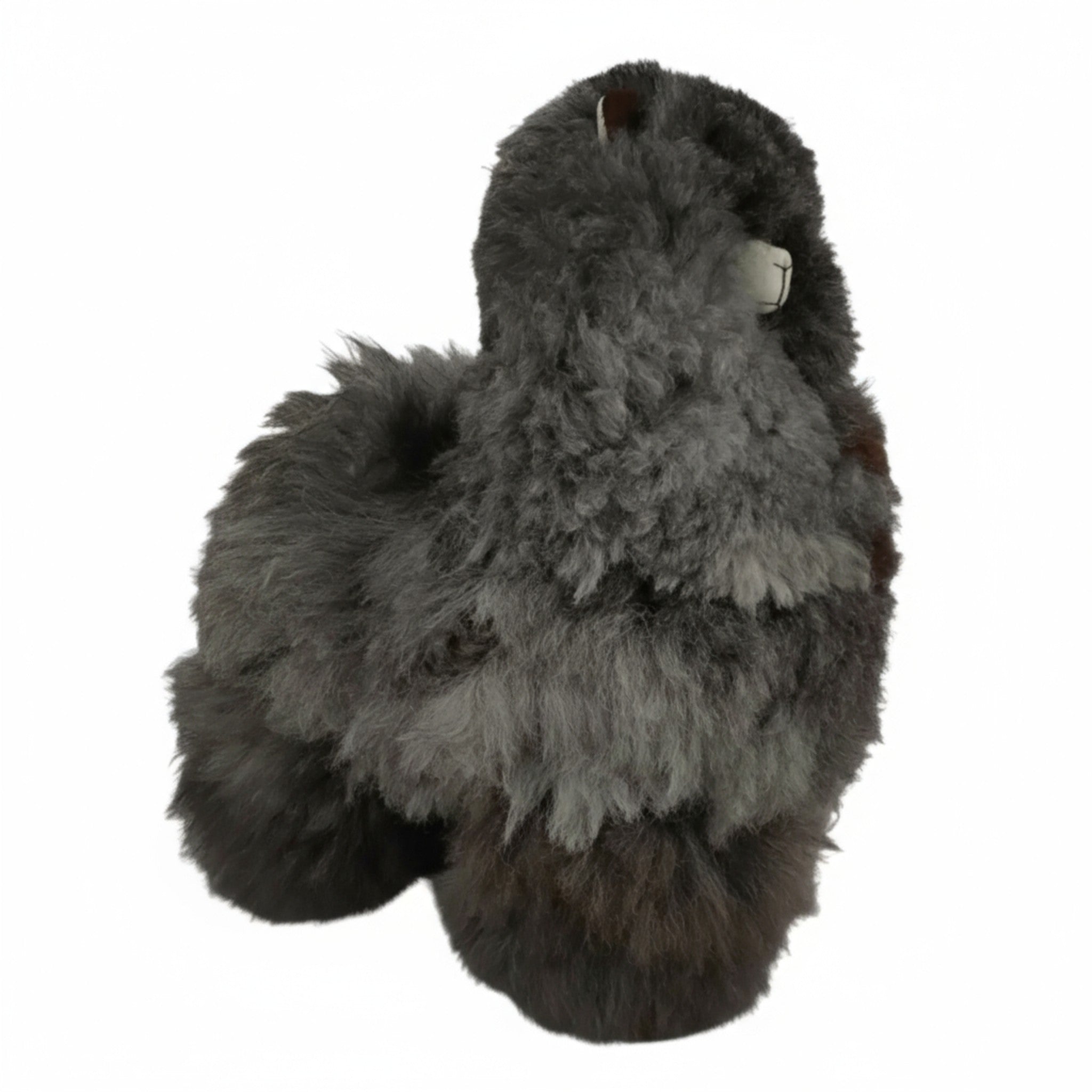 Alpaca Stuffed Animal Toy with Natural Grey Alpaca Fleece