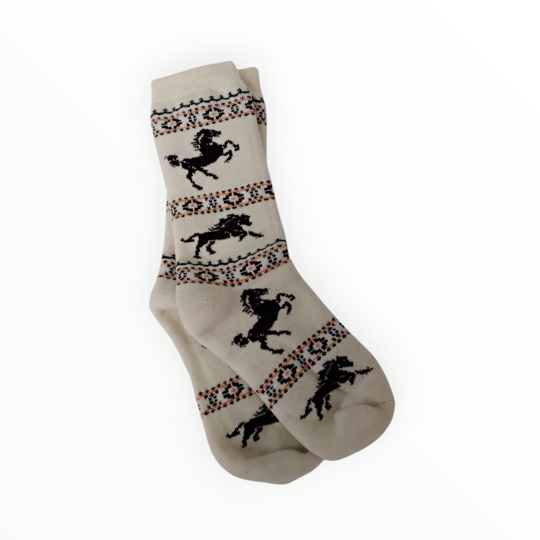 Prancing Horses on Heavier Alpaca Socks