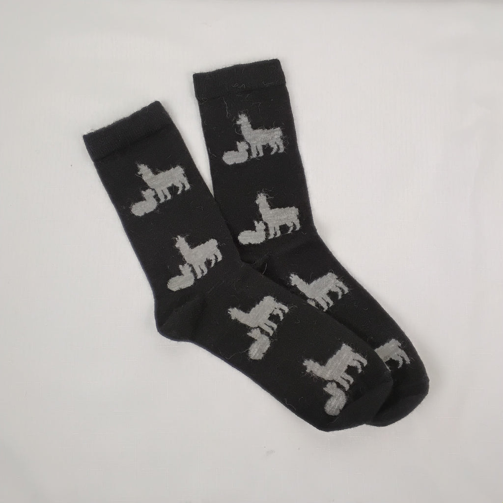 Alpaca Mom and Cria socks
