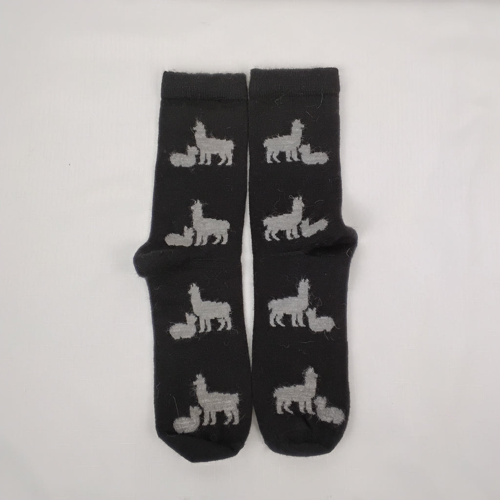 Alpaca Mom and Cria socks