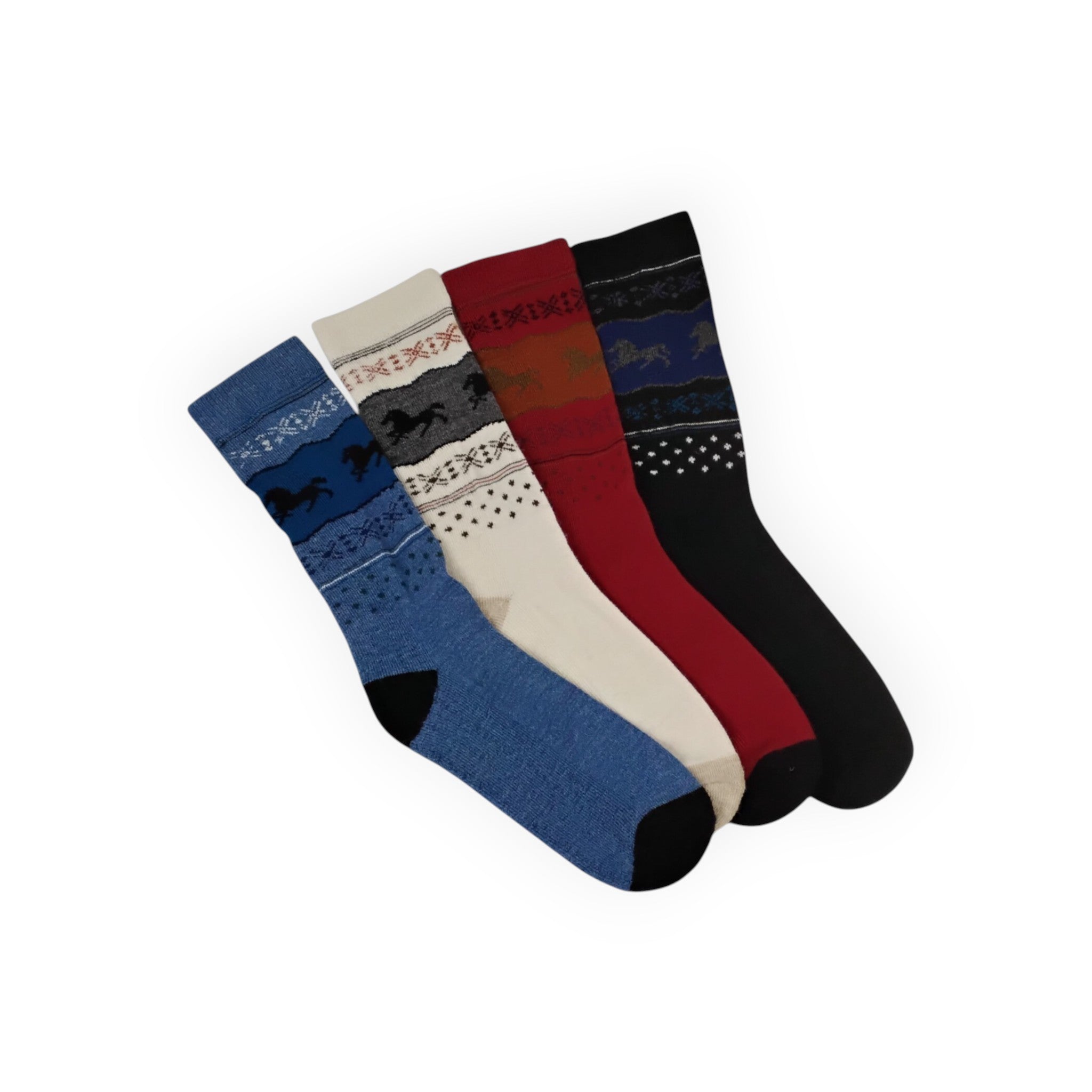 Alpaca Socks with Horse Designs