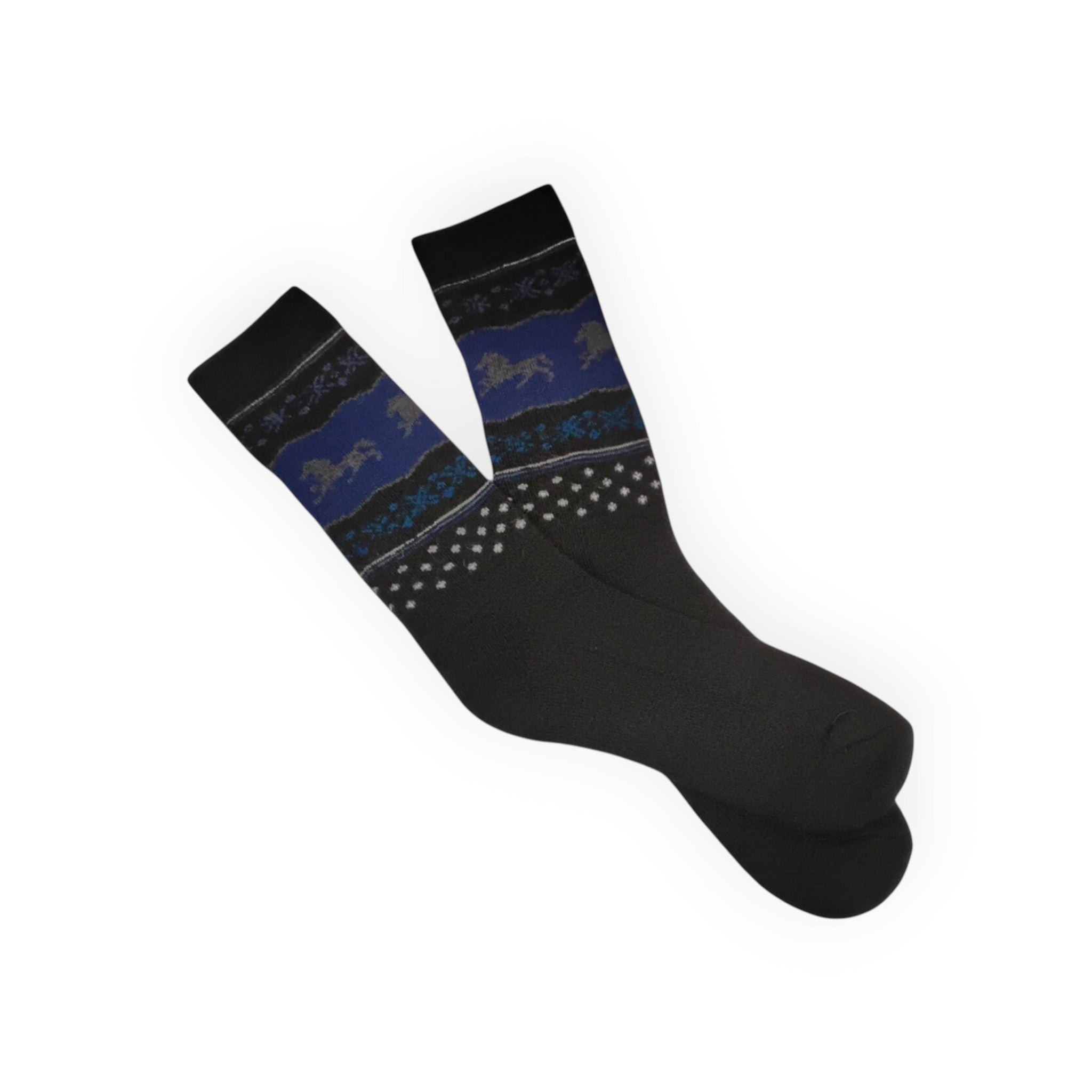 Alpaca Socks with Horse Designs