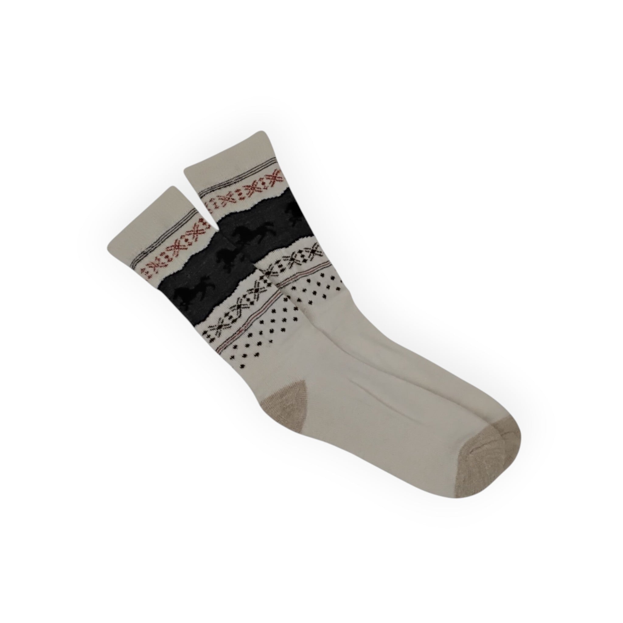 Alpaca Socks with Horse Designs