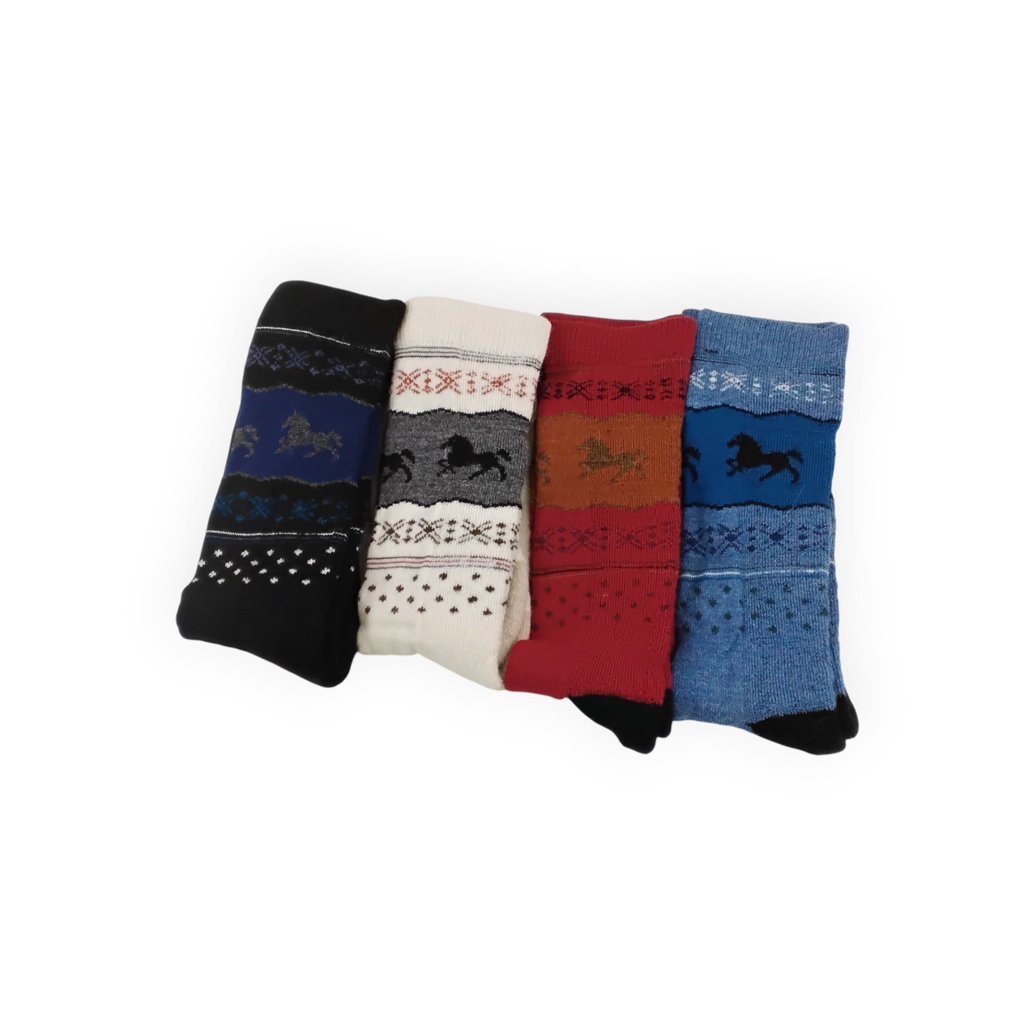 Alpaca Socks with Horse Designs