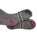 Colorful striped socks on a white background