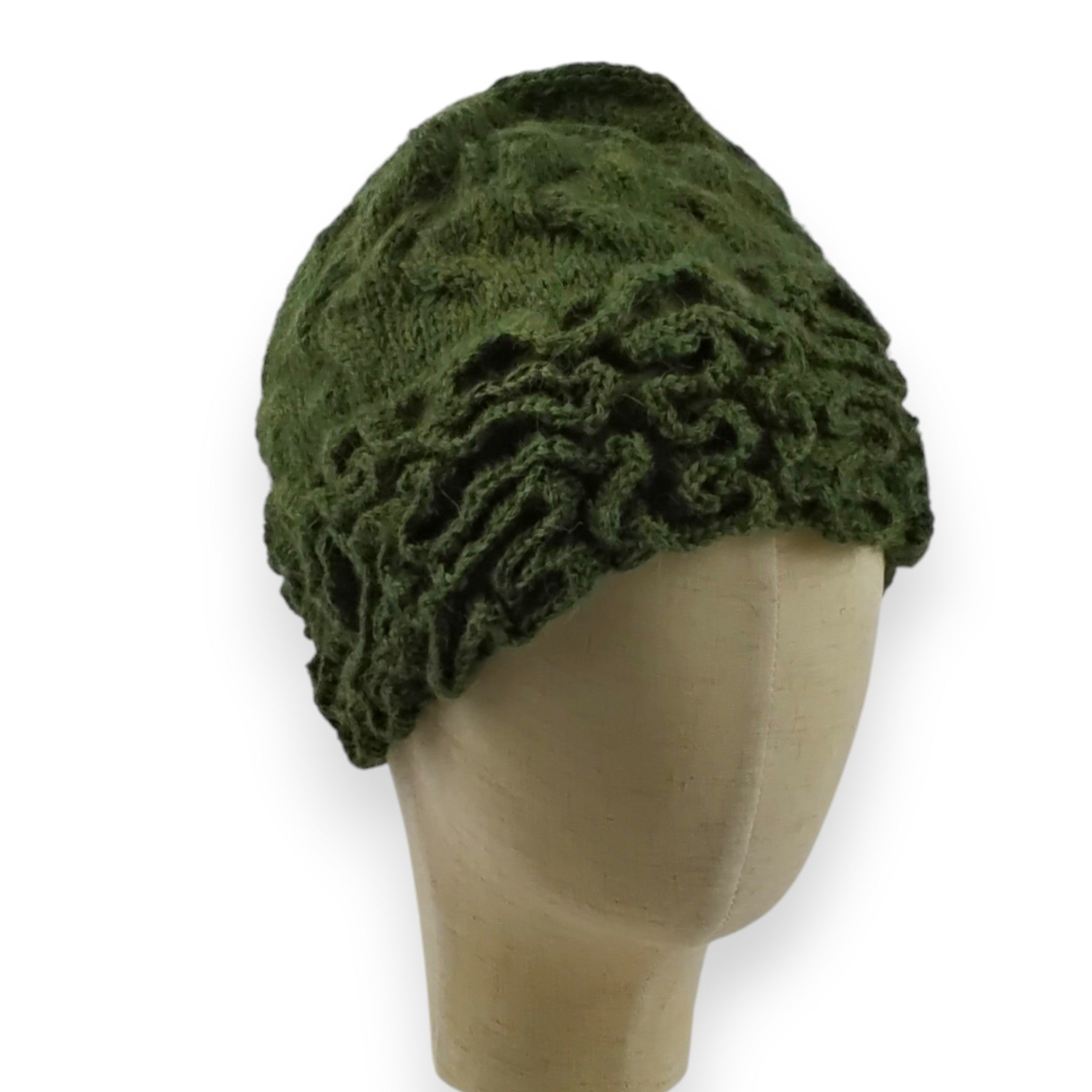 Kelly Alpaca Hat with Hand Knitted Crazy Stitch Border