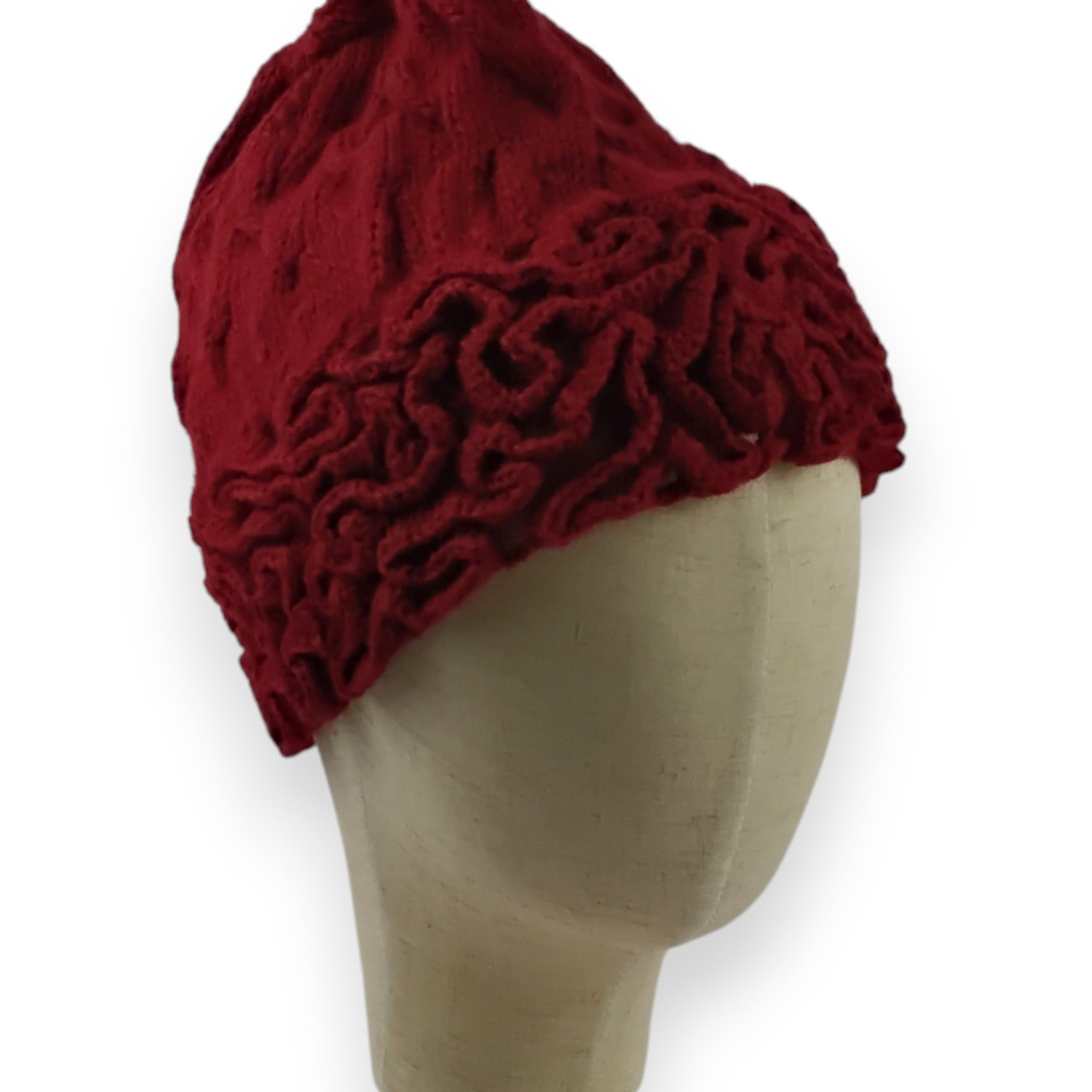 Kelly Alpaca Hat with Hand Knitted Crazy Stitch Border