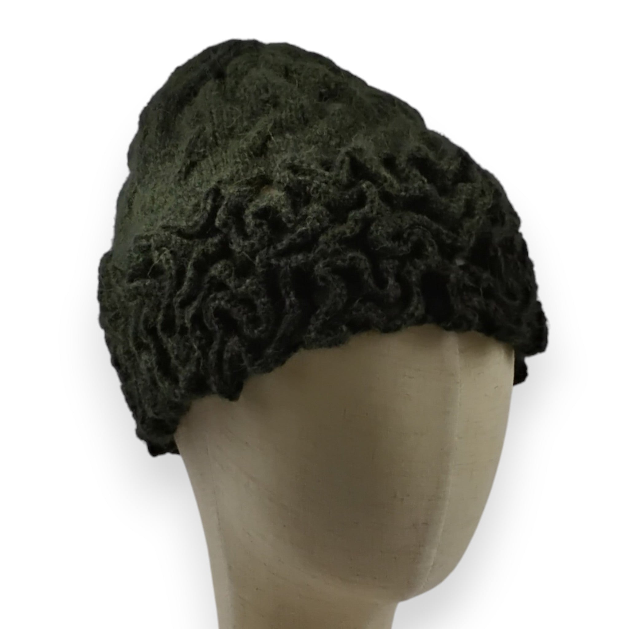 Kelly Alpaca Hat with Hand Knitted Crazy Stitch Border