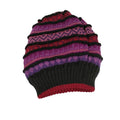 Amelia Alpaca Blend Hat with Fun Purple Patterned Stripes