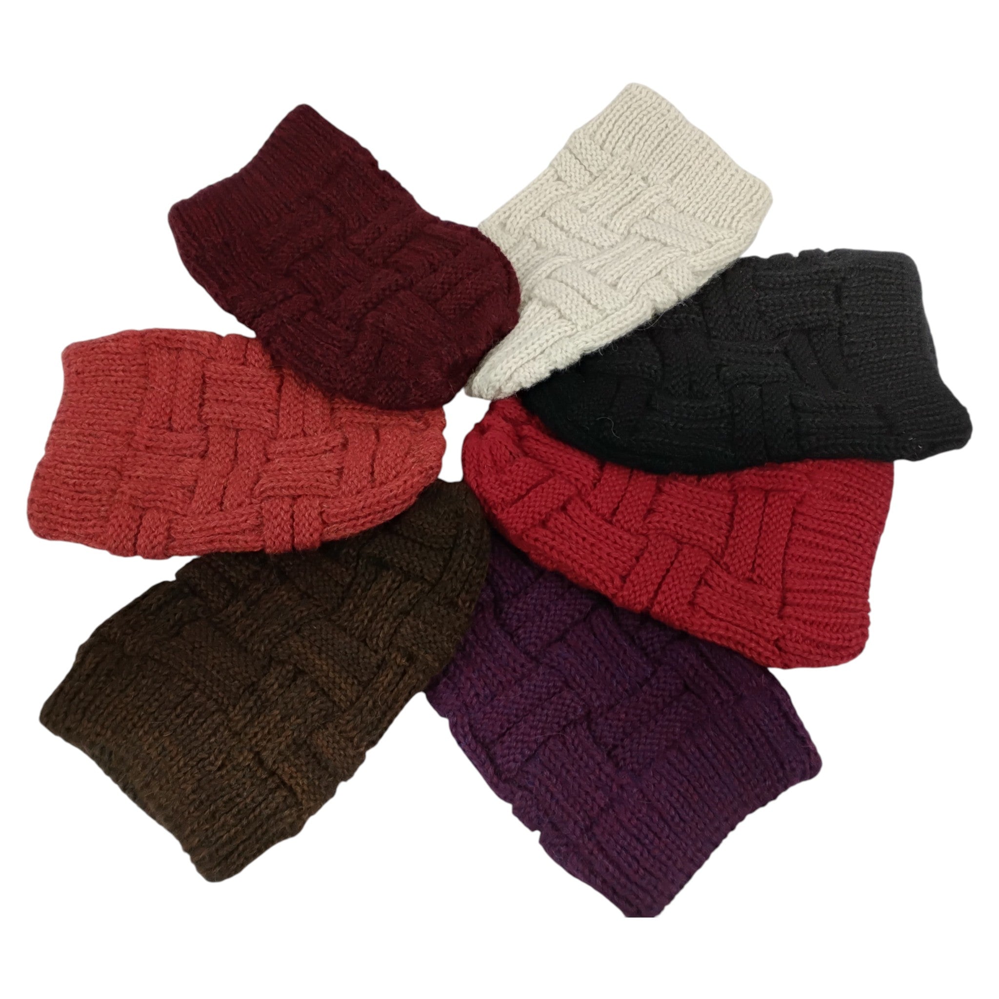 Basket Weave Knit Hat Ponytail Hat