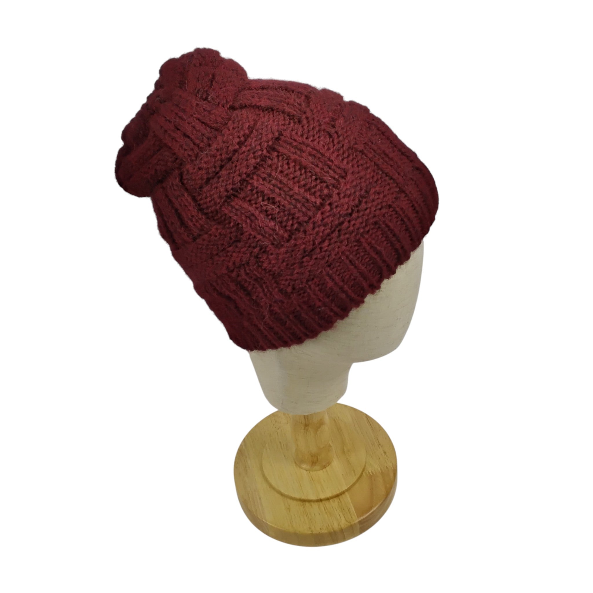 Basket Weave Knit Hat Ponytail Hat