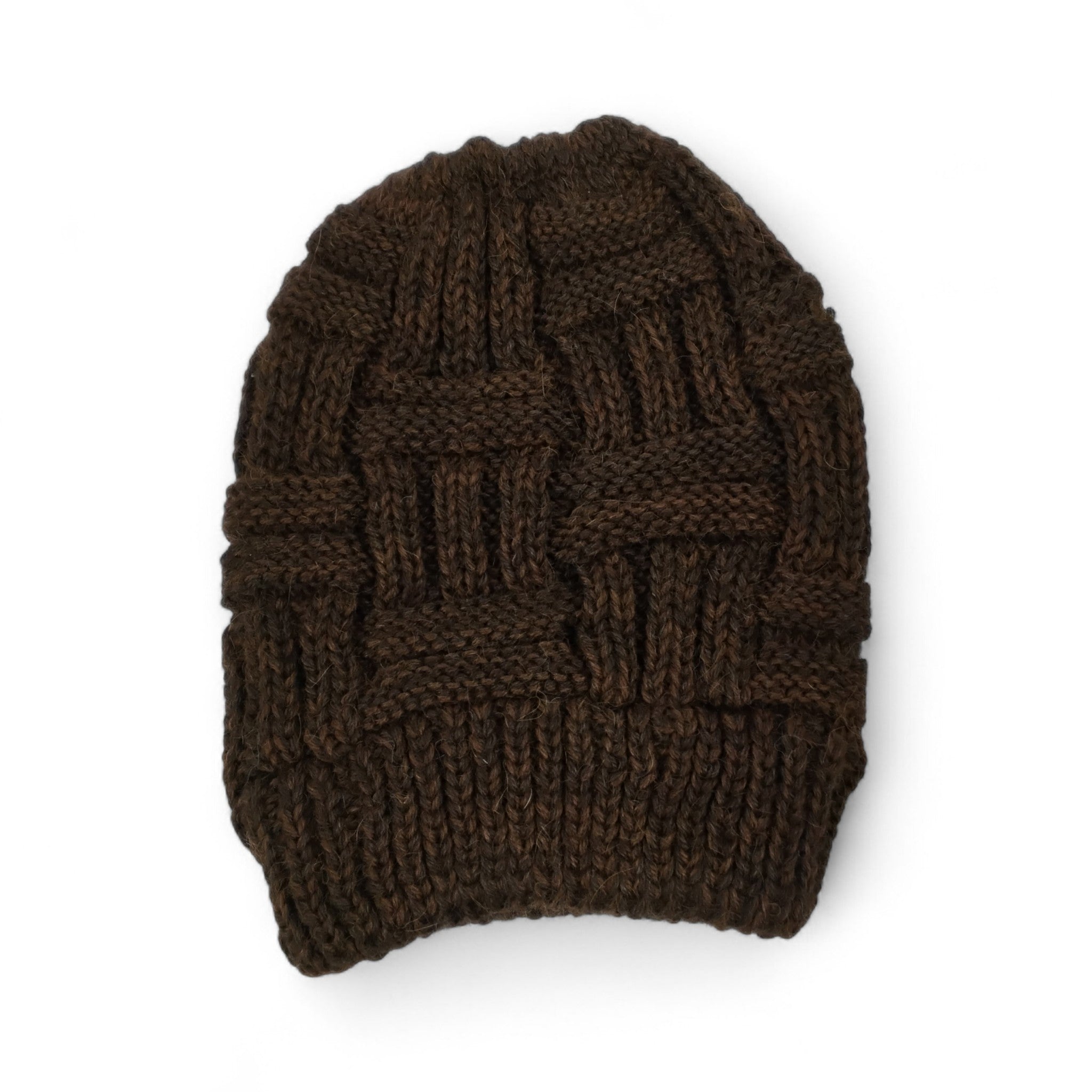 Basket Weave Knit Hat Ponytail Hat