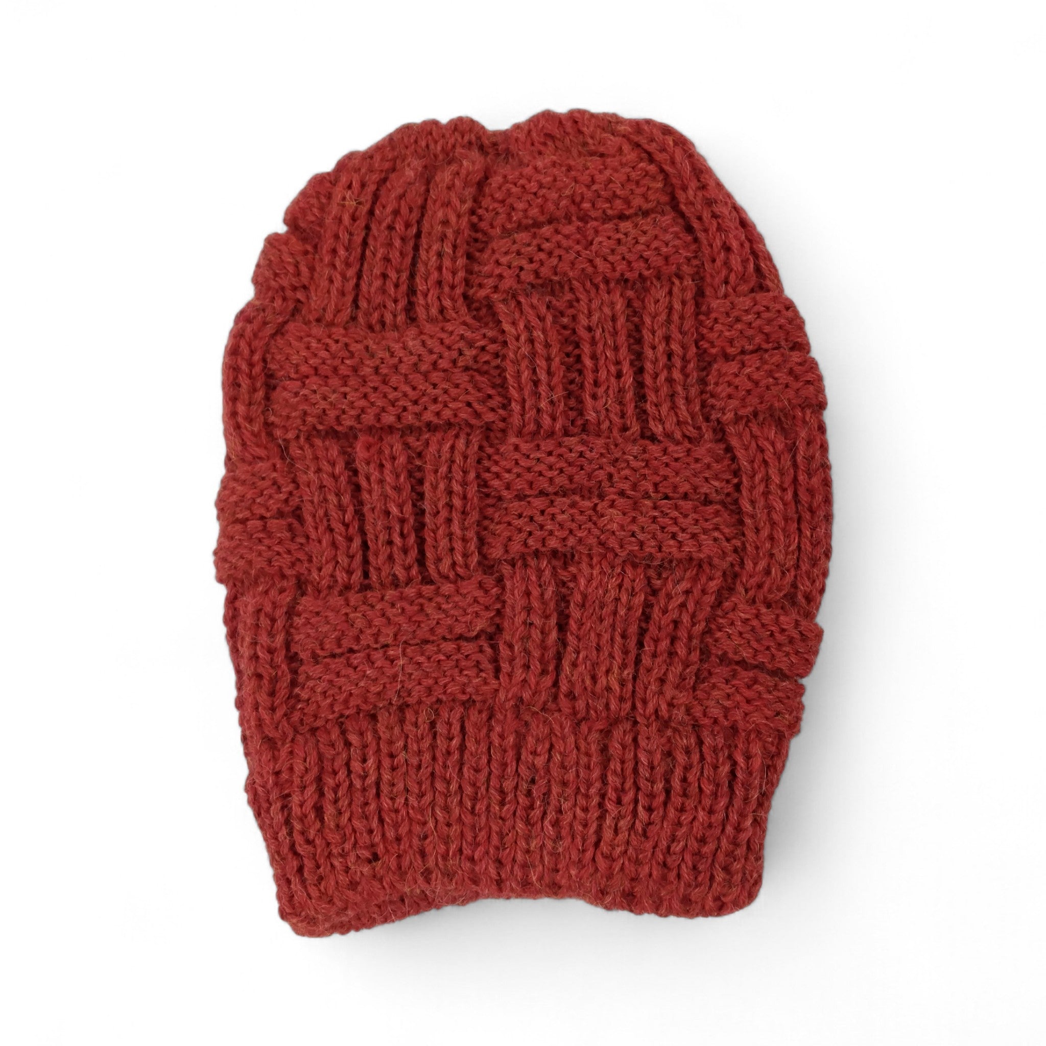 Basket Weave Knit Hat Ponytail Hat