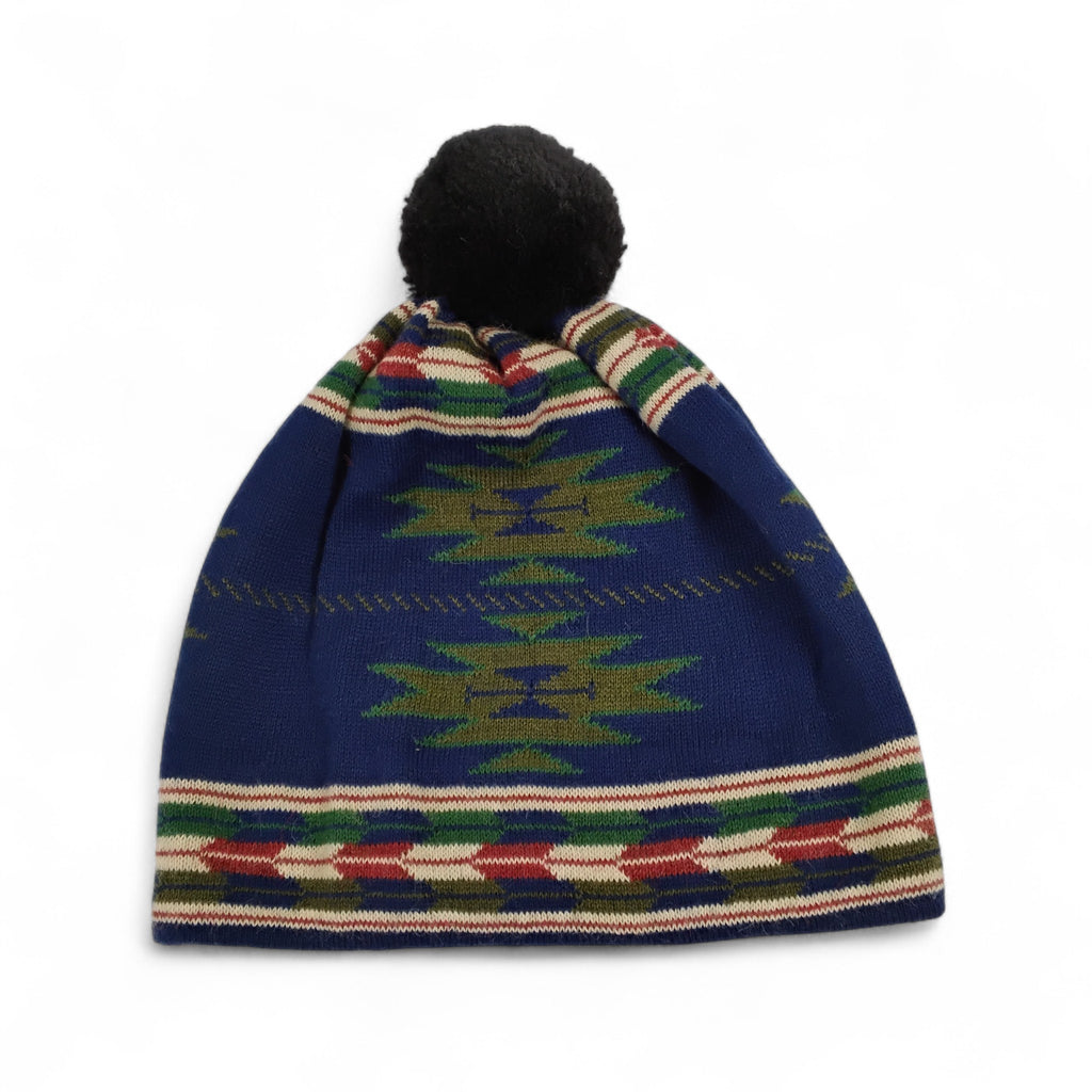 Nazca Design Soft Knit Hat with Pom
