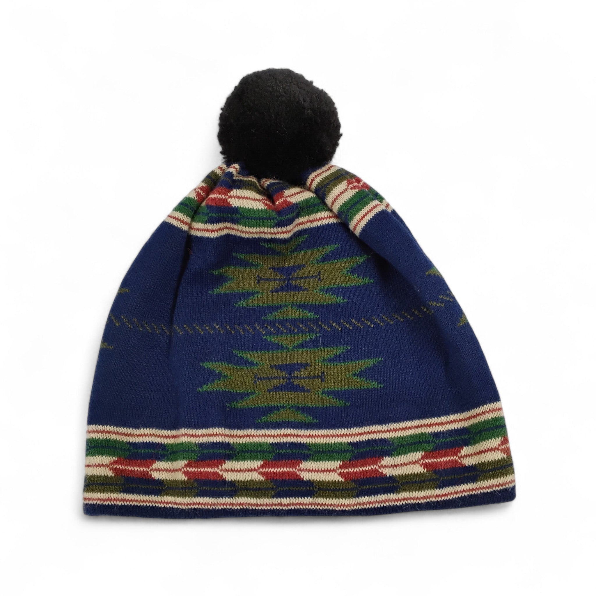 Nazca Design Soft Knit Hat with Pom