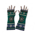 Jade Diamond Gauntlet Style Fingerless Gloves