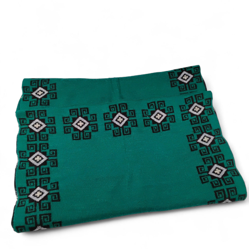 Jade Diamond Design Knit Infinity Scarf