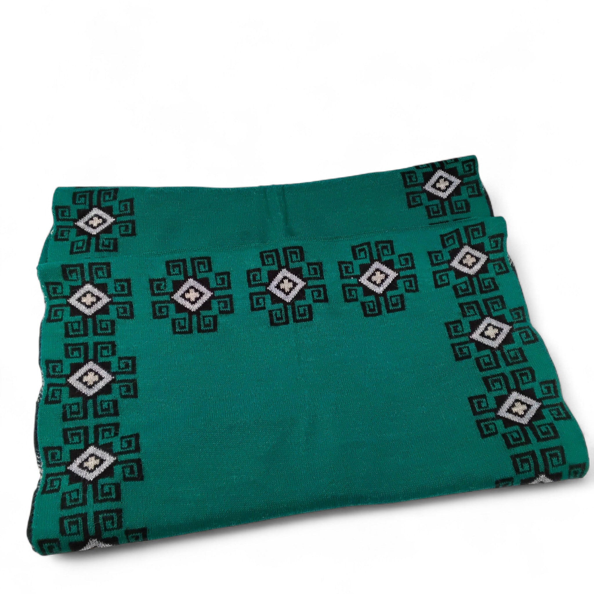 Jade Diamond Design Knit Infinity Scarf