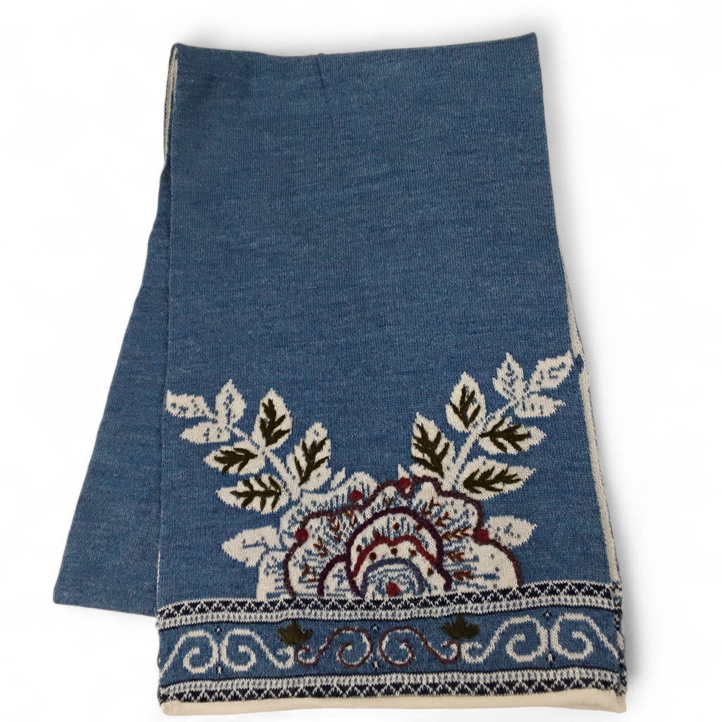 Blue Magnolia Design Scarf