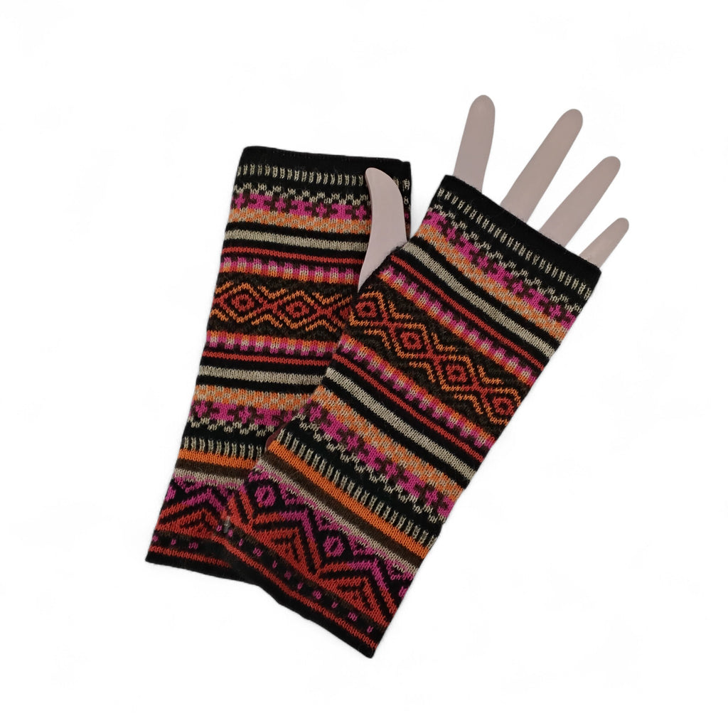 Multicolor Stripe Gauntlets / Fingerless Gloves