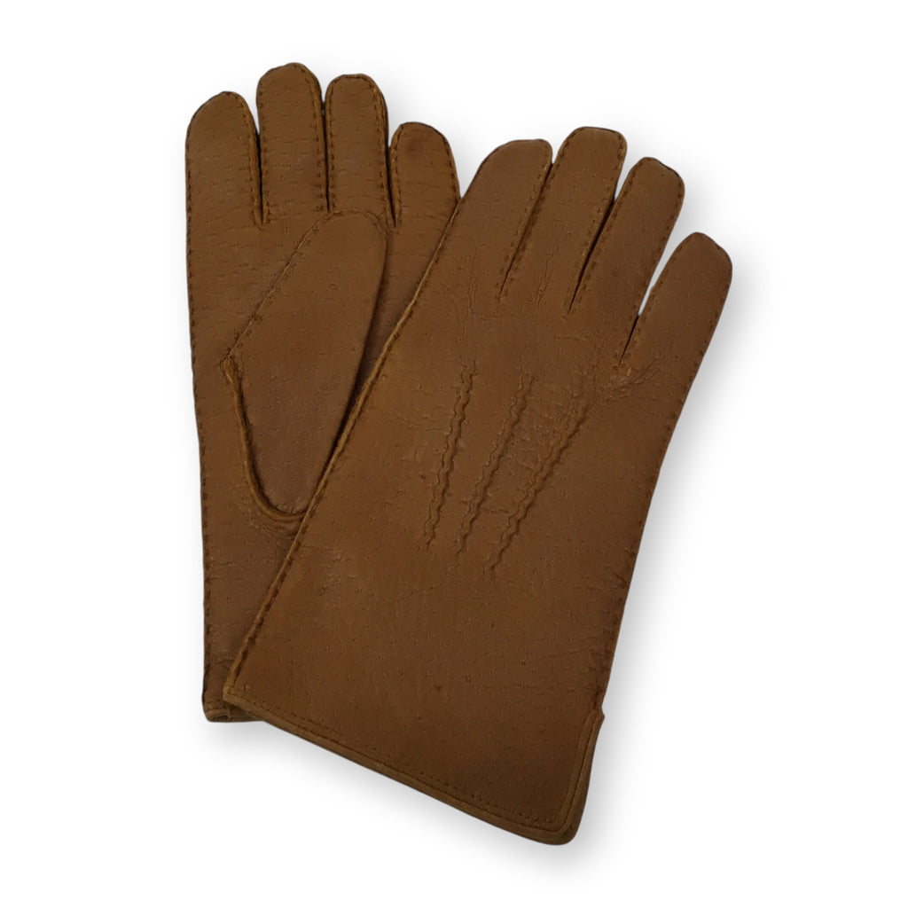 Peccary Leather Gloves with Alpaca Lining - Men's Luxury Gloves