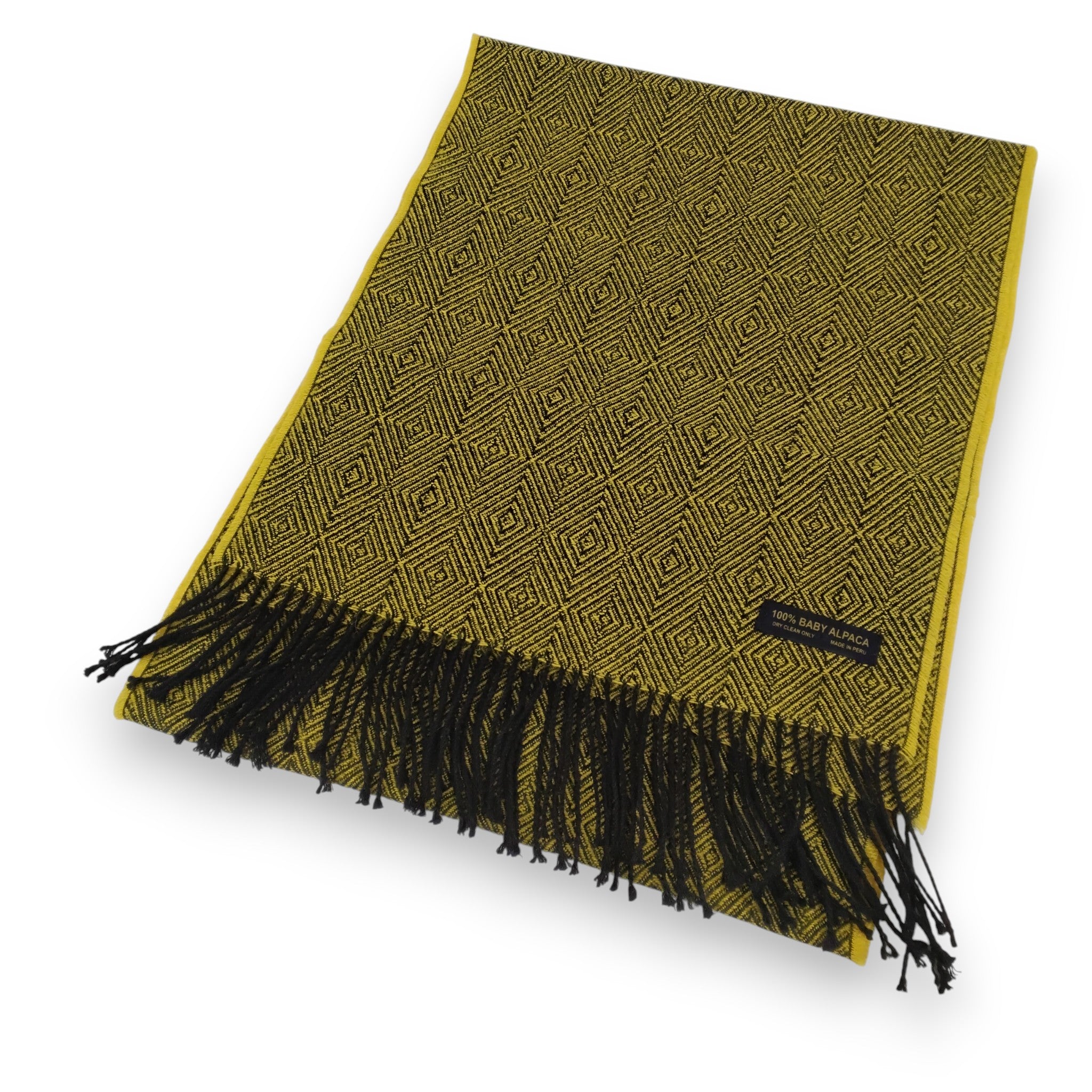 Baby Alpaca Geometric Design Striped Scarf