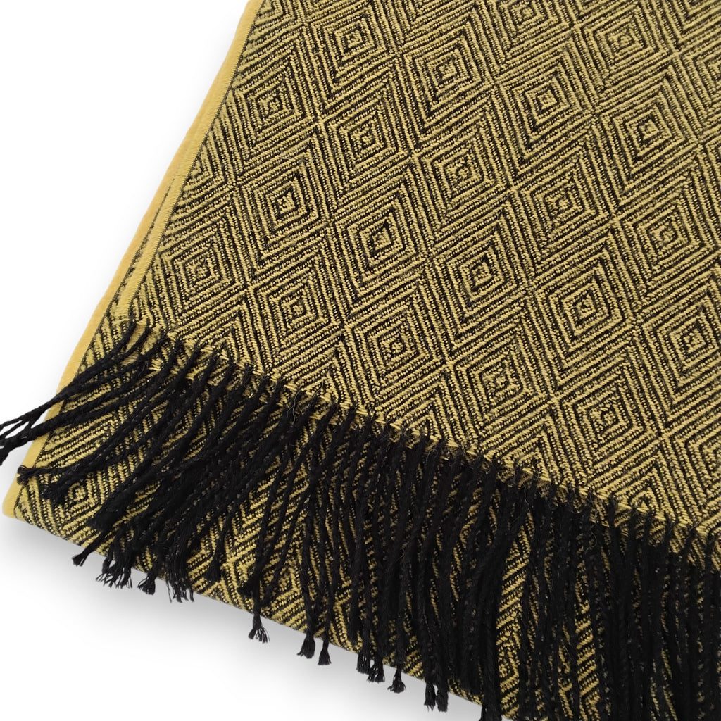 Baby Alpaca Geometric Design Striped Scarf