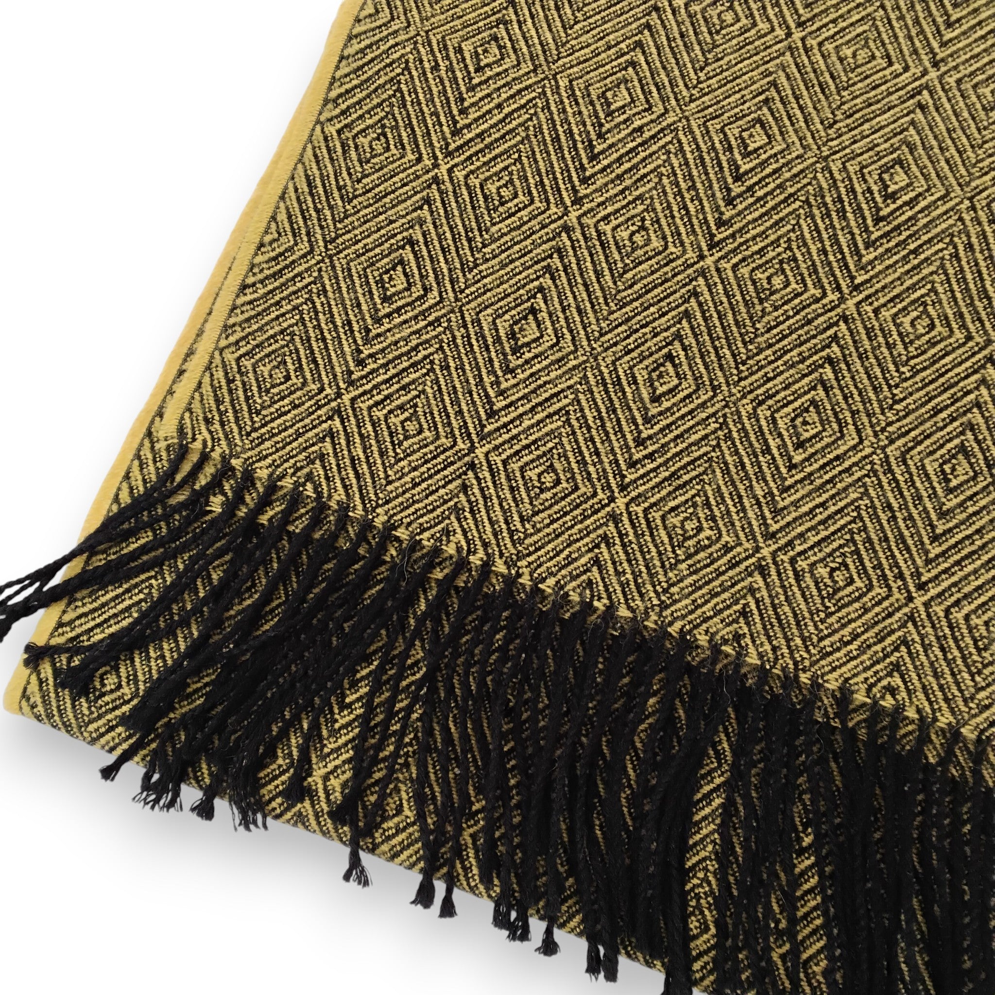 Baby Alpaca Geometric Design Striped Scarf