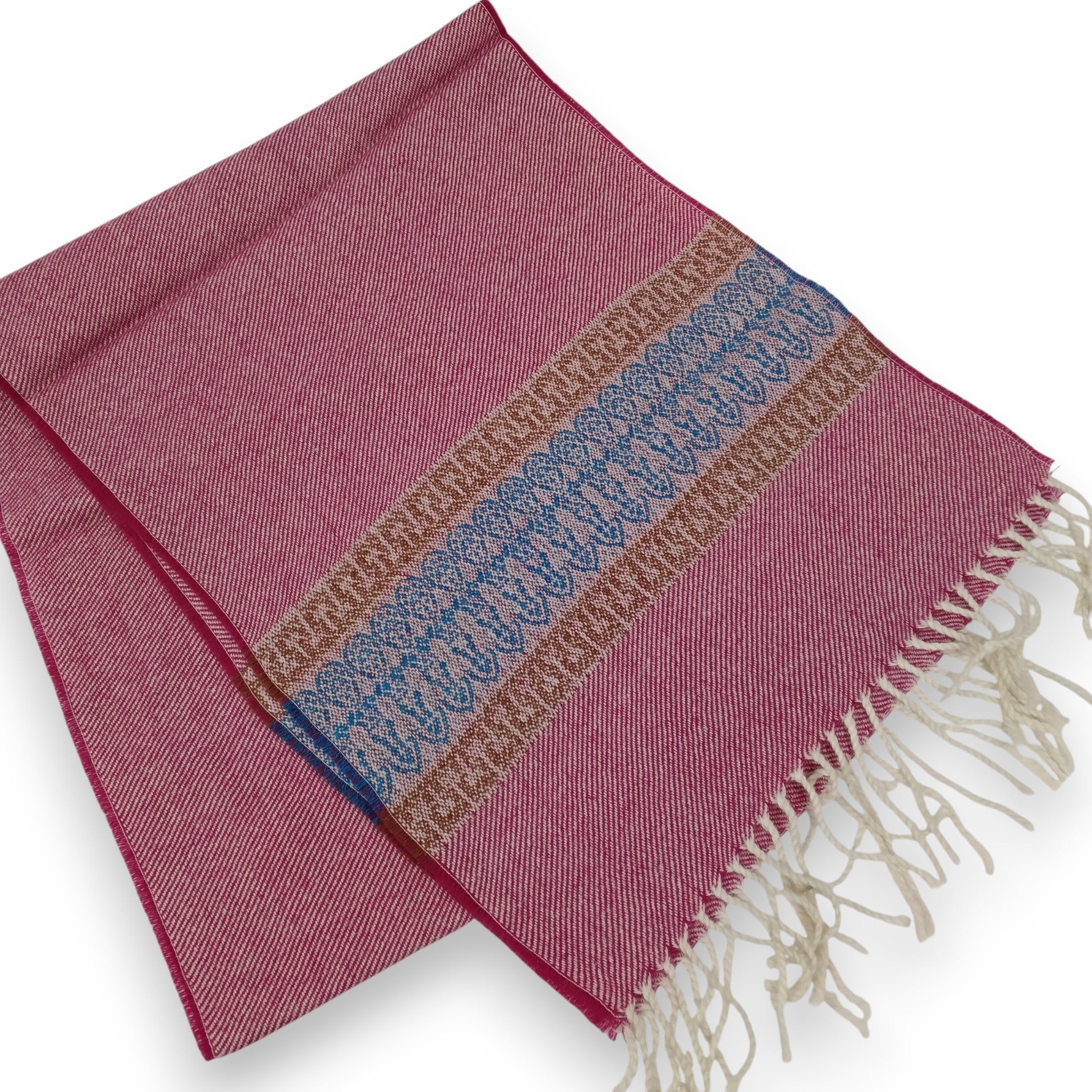 Baby Alpaca Geometric Design Striped Scarf