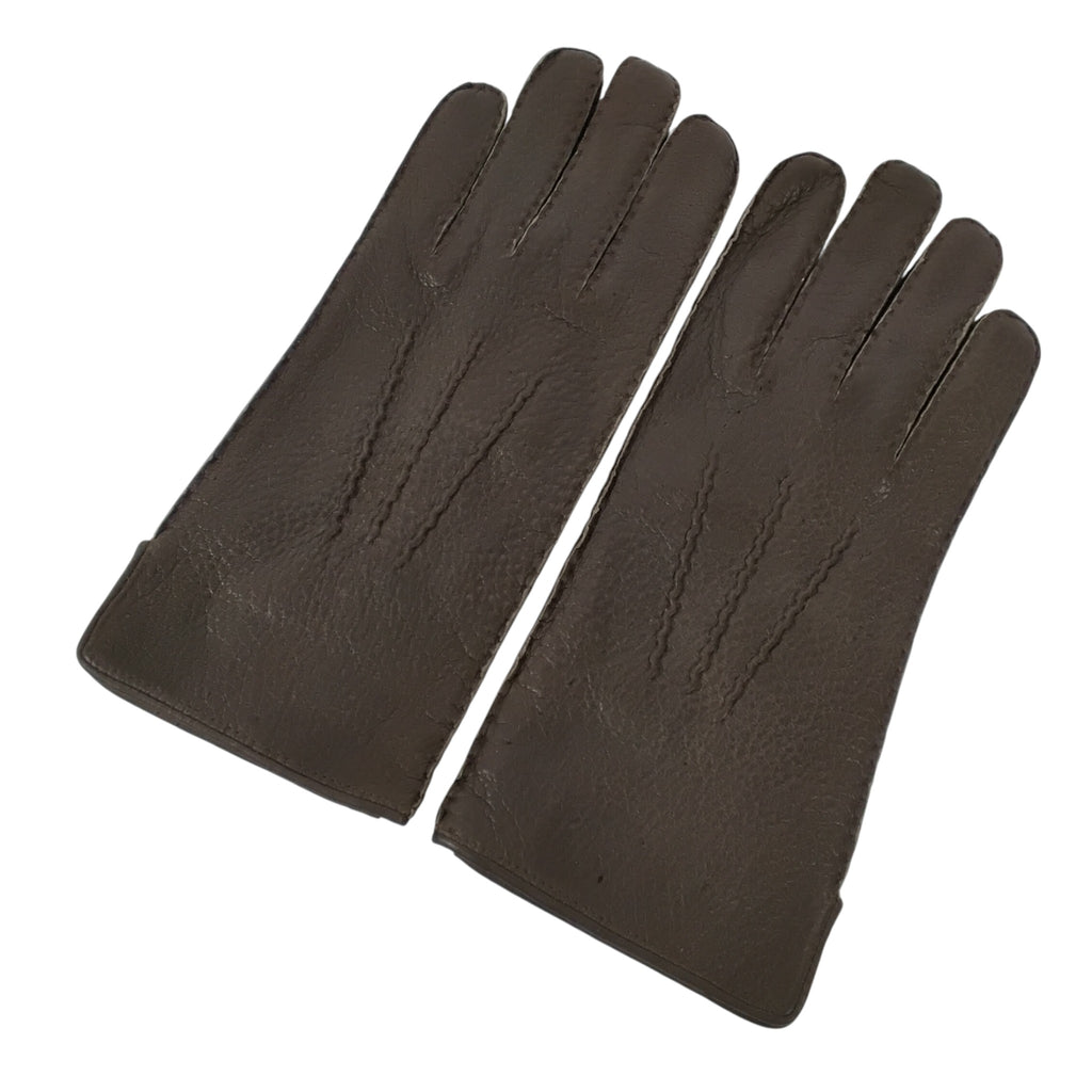 Peccary Leather Gloves with Alpaca Lining - Men's Luxury Gloves
