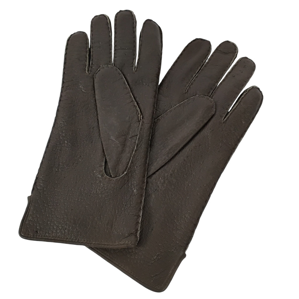 Peccary Leather Gloves with Alpaca Lining - Men's Luxury Gloves