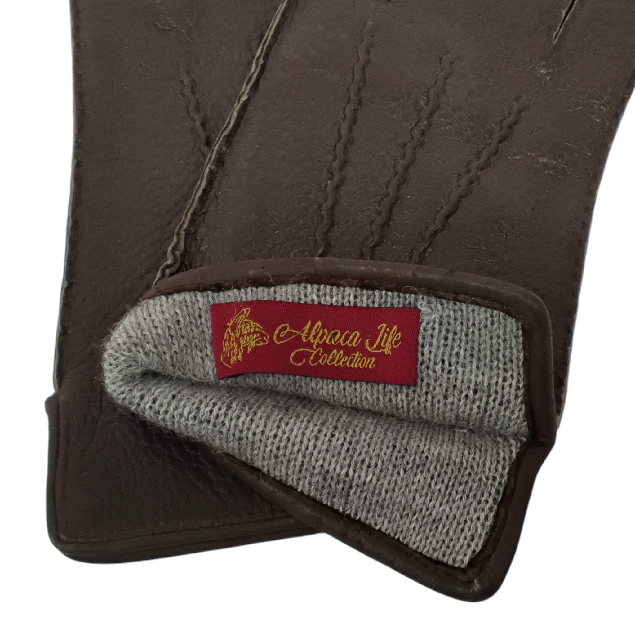 Peccary Leather Gloves with Alpaca Lining - Men's Luxury Gloves