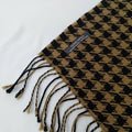 Houndstooth Check Tan / Black Baby Alpaca Throw