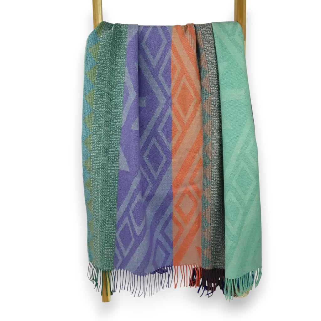 Multicolor Manta Diamond Baby Alpaca Throw