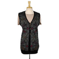 Andrea Scroll Pattern Short Vest with Three Button Open Front