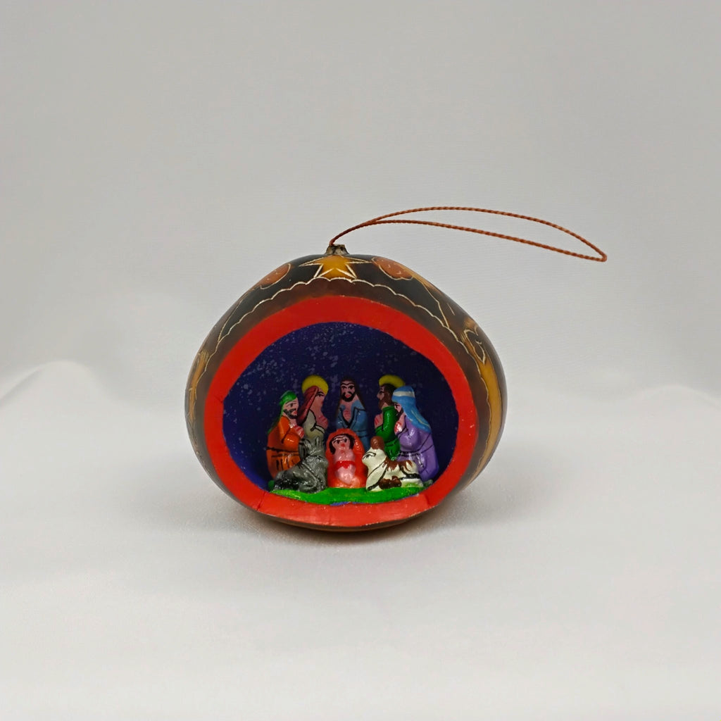 Premium Hand-Painted Nativity Gourd Ornament