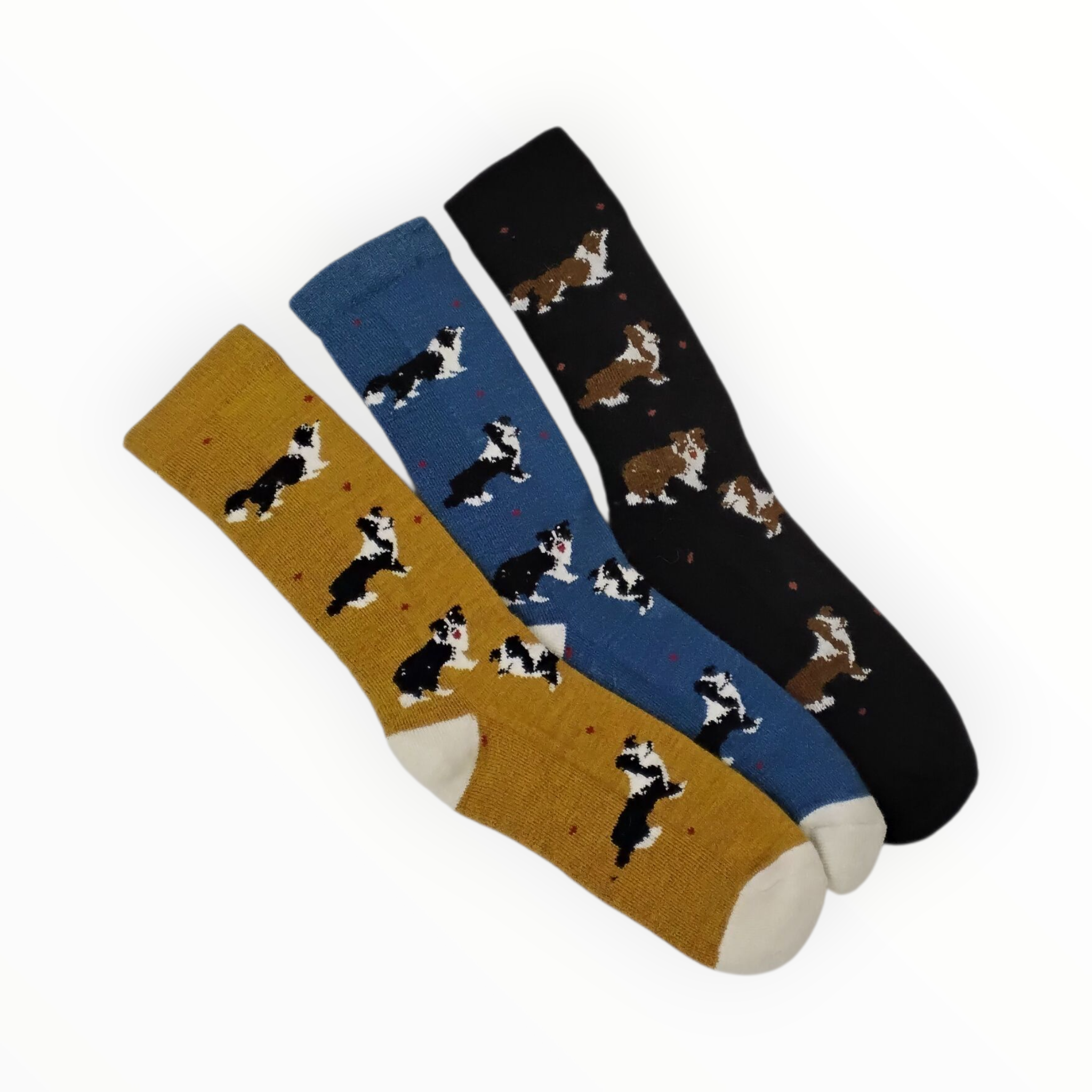 Alpaca Socks with Multiple Dog Design