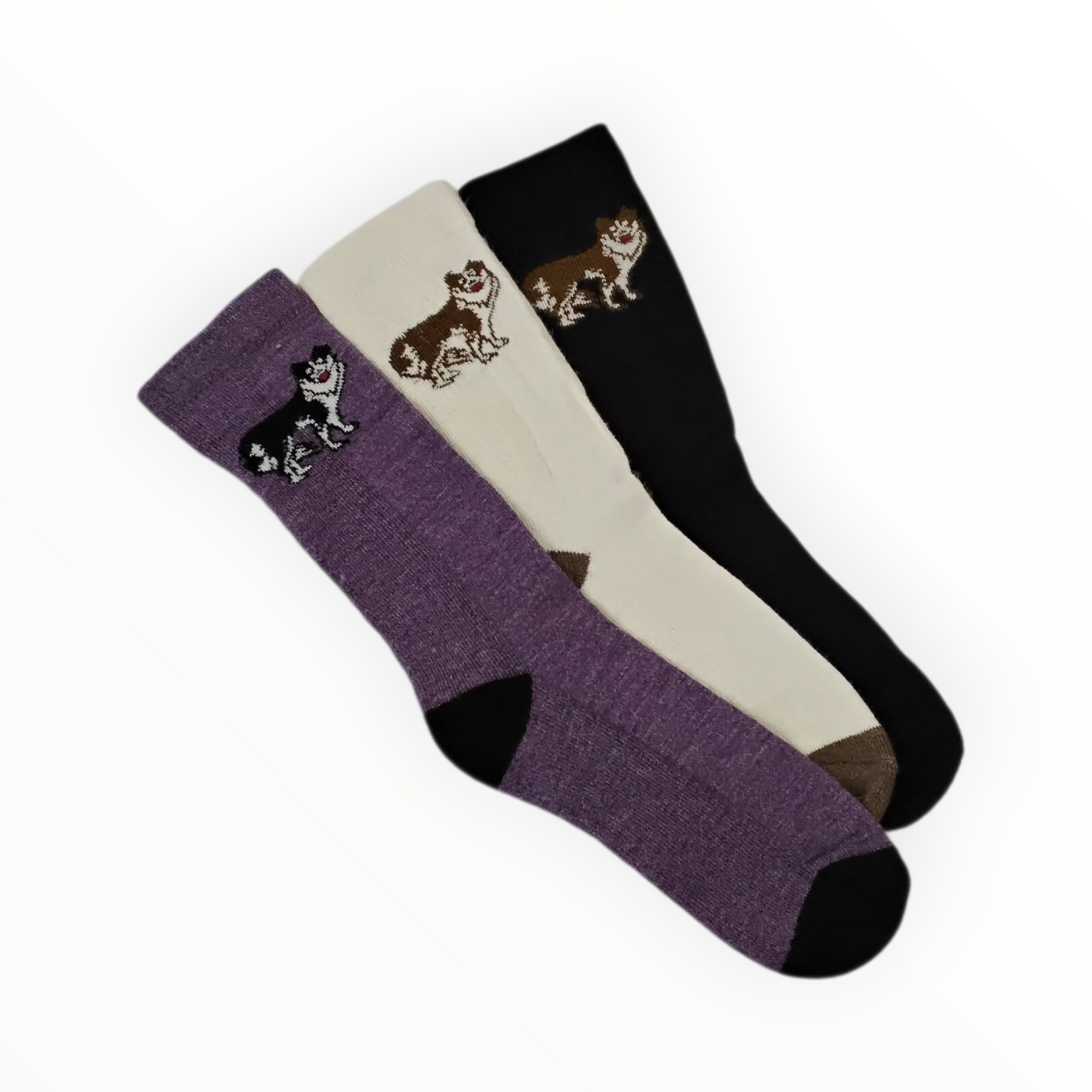 Thick Alpaca Socks with Dog Design