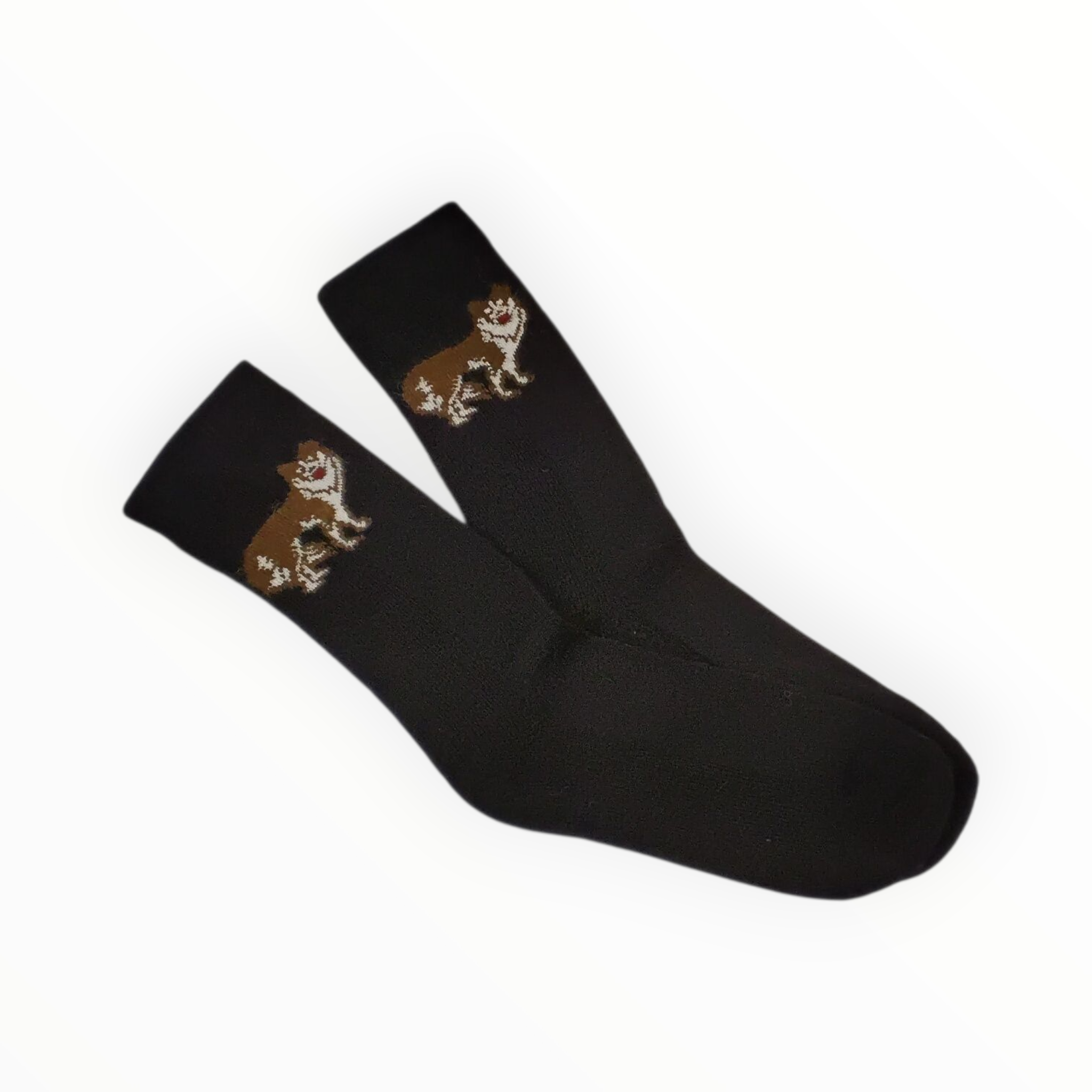 Thick Alpaca Socks with Dog Design