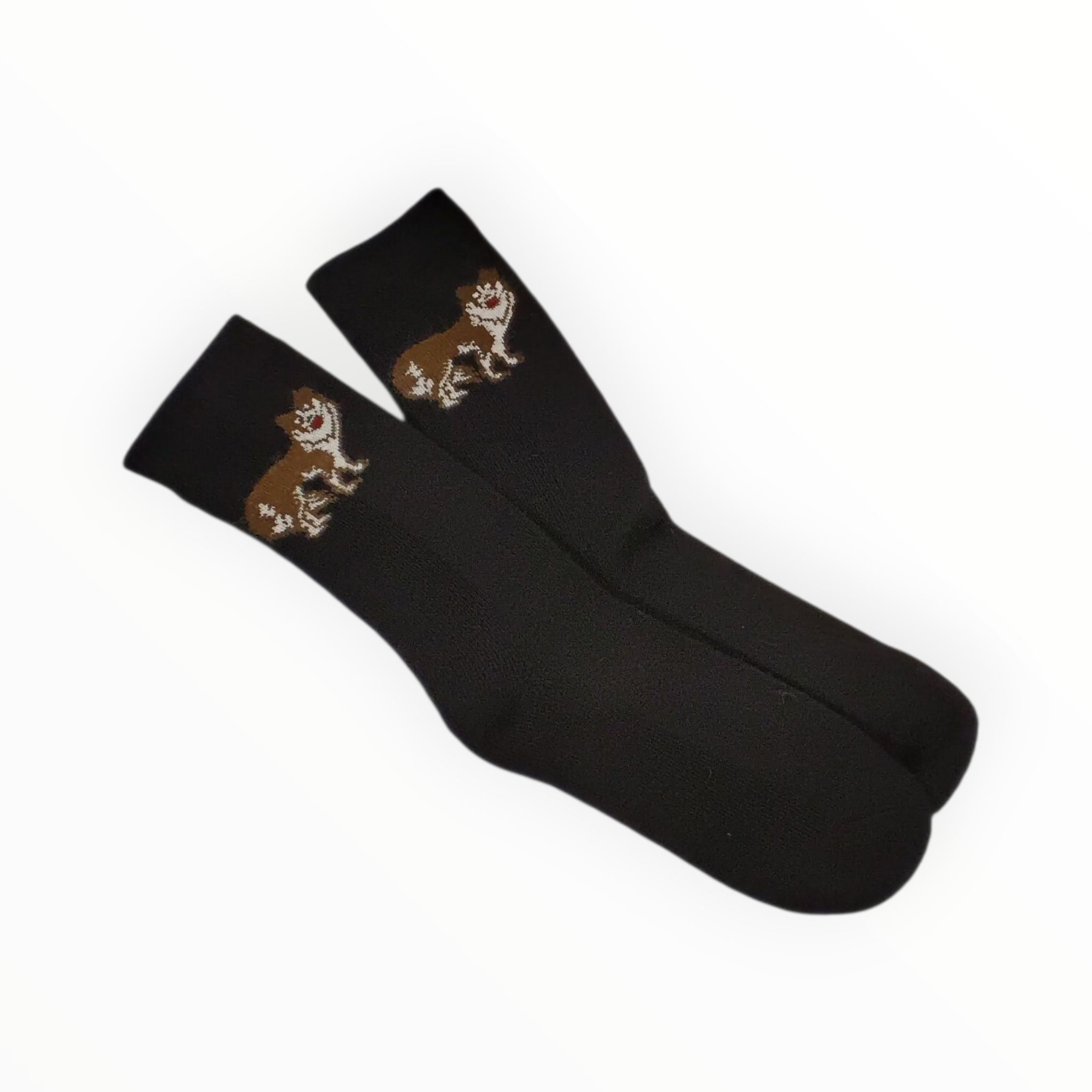 Thick Alpaca Socks with Dog Design