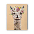 Painting of Alpaca with Crown of Flowers