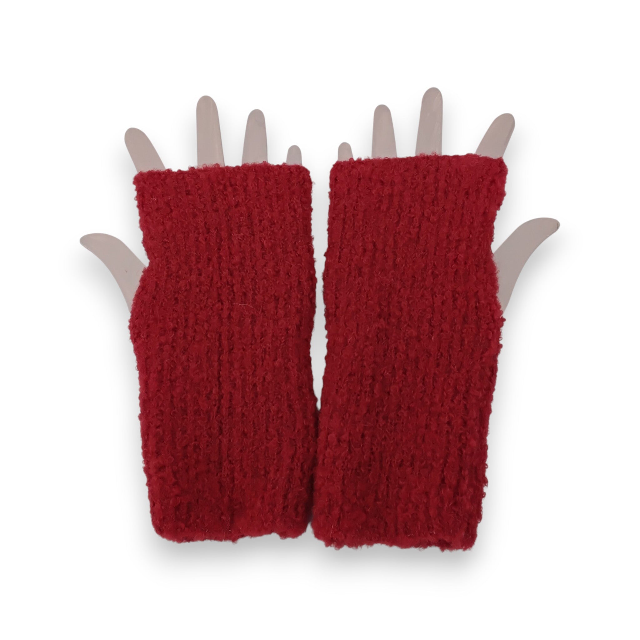 Alpaca Boucle Gauntlets / Fingerless Gloves