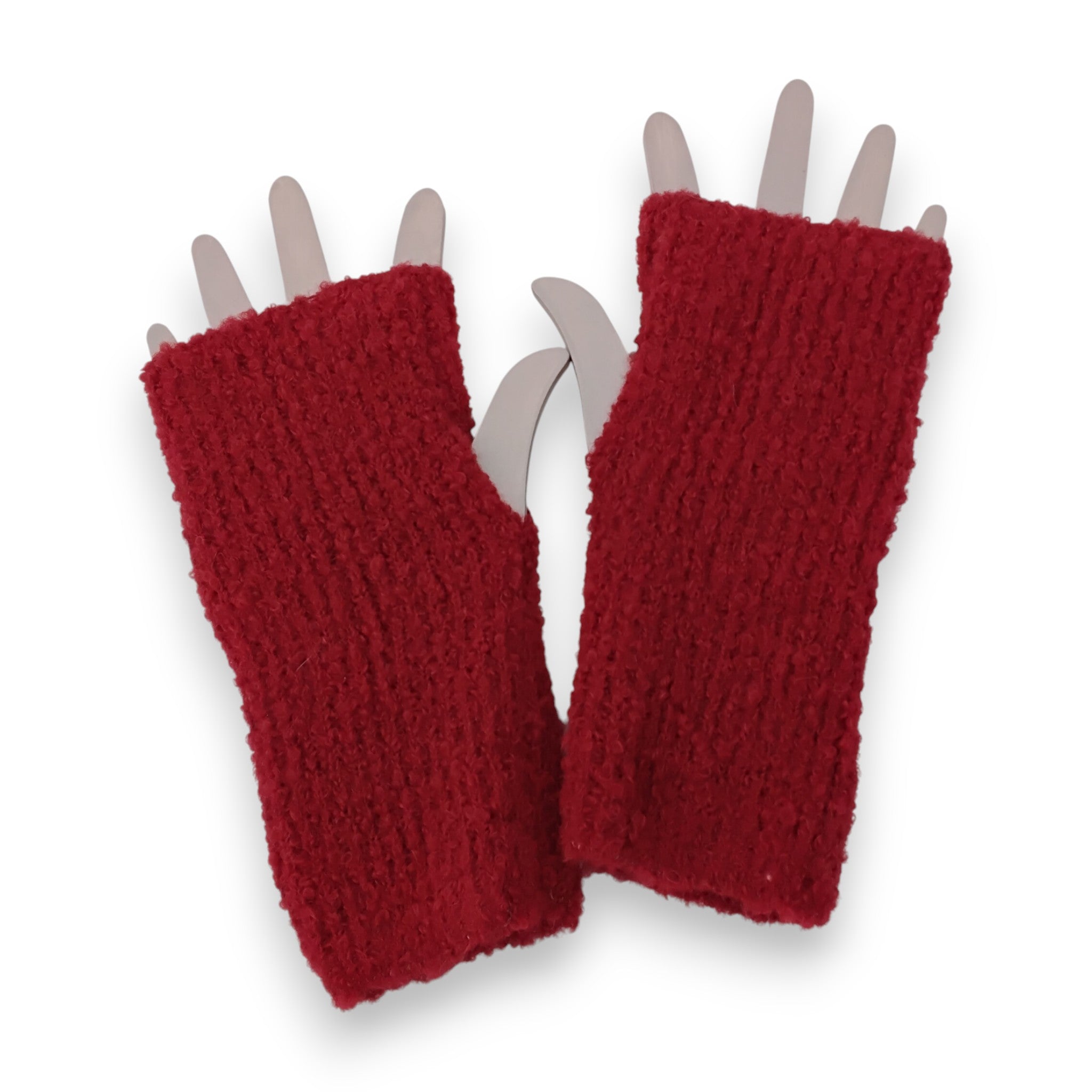 Alpaca Boucle Gauntlets / Fingerless Gloves