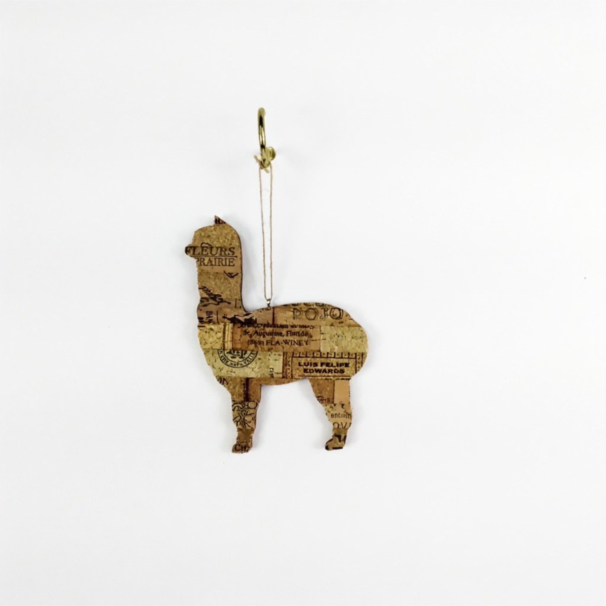 Alpaca Shaped Cork Ornament