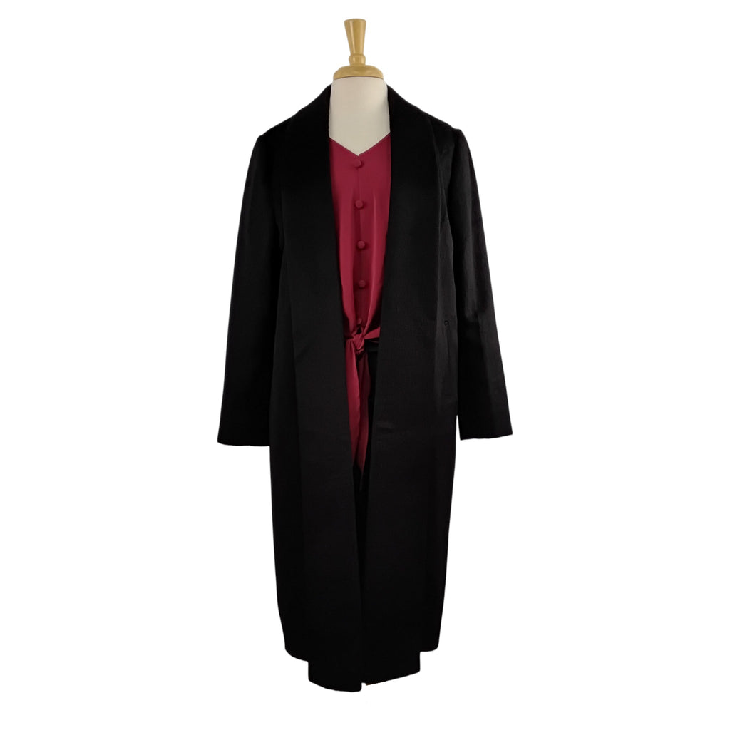 Classic Elegance Long Open Front Alpaca Coat