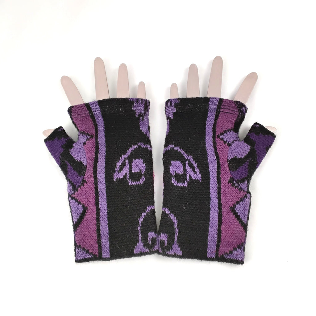 Flowered Fingerless Gloves