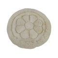 Natural Alpaca Fur Round Throw Pillow Cover with Tufted Geometric Design
