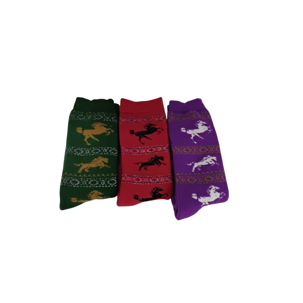 Prancing Horse Alpaca Socks - Kid Sized