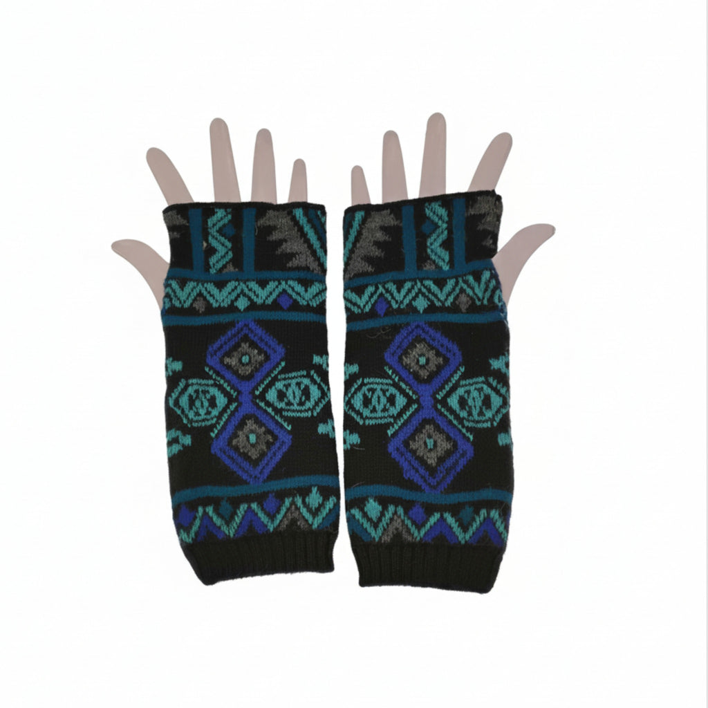 Nancy Pattern Alpaca Gauntlets / Fingerless Gloves