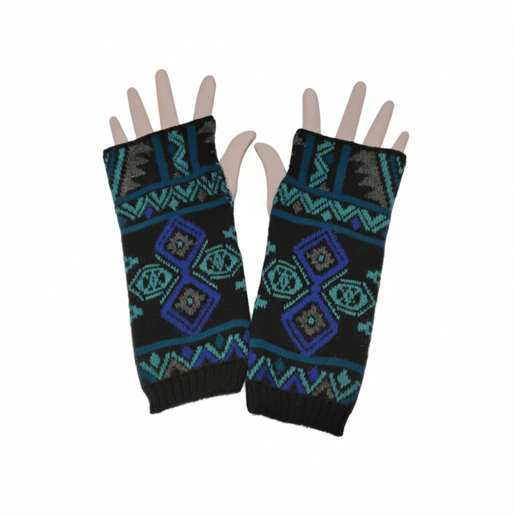 Nancy Pattern Alpaca Gauntlets / Fingerless Gloves